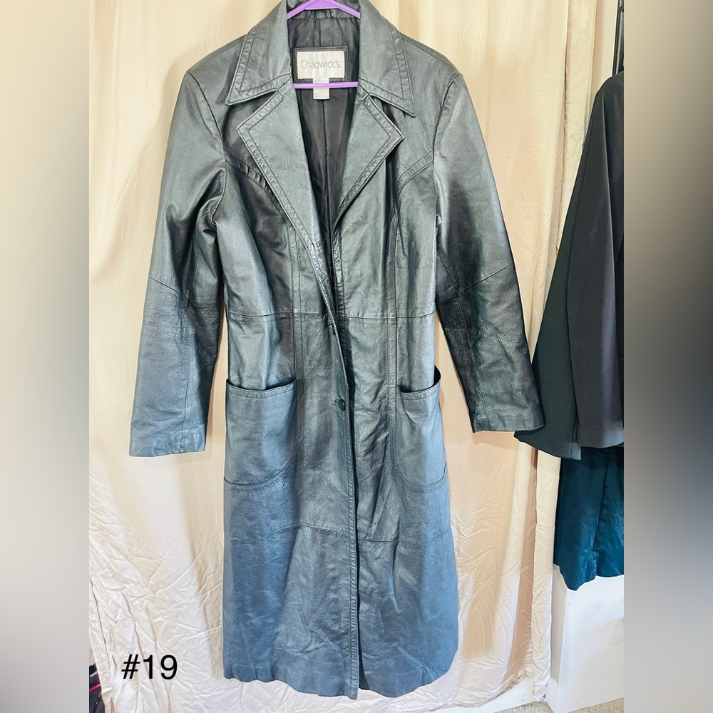 Chadwicks  long leather coat.